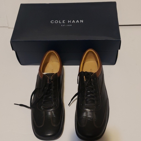 Cole Haan Black and Brown Leather Oxfords - Picture 1 of 5